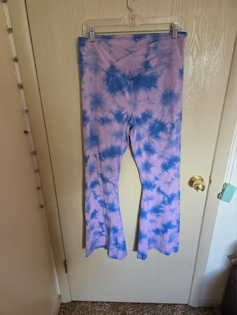 Victoria's Secret Pink Lilac And Blue Flared Leggings Womens Size XL